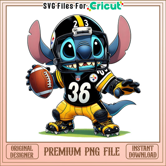 Steelers Stitch and rugby ball png, Pittsburgh Steelers png, NFL png