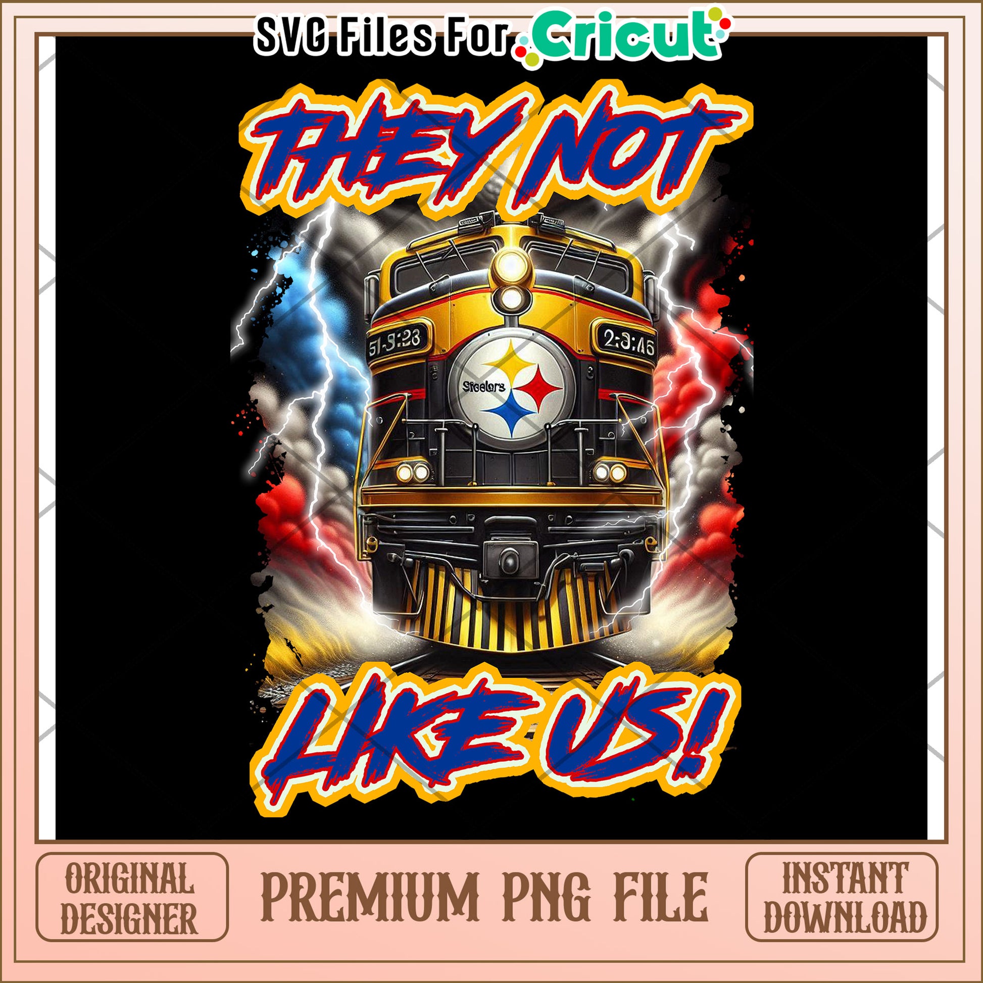Steelers Themed Train PNG File for Cricut, Instant Download Available