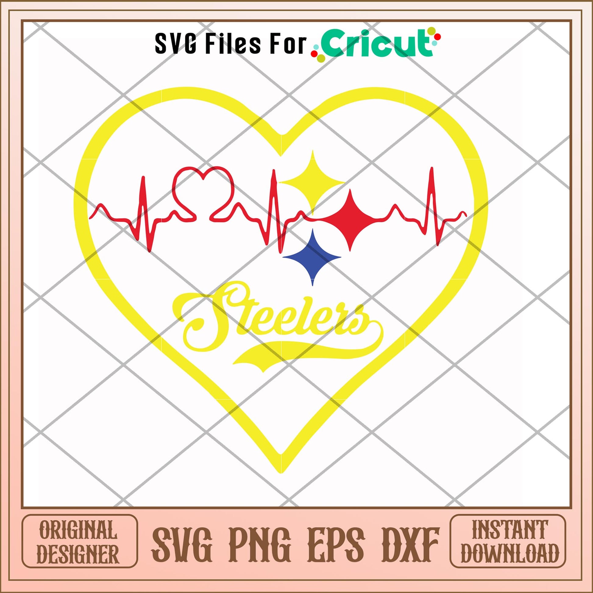 Steelers heartbeat svg, Steelers svg, new nfl svg