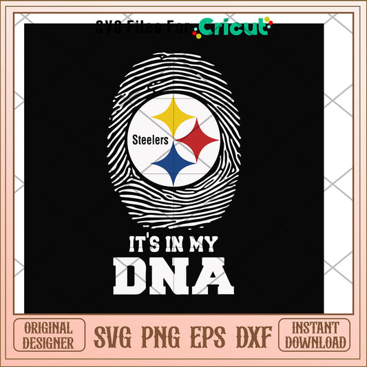 Steelers it's in my DNA fingerprint svg, Steelers svg, new nfl svg