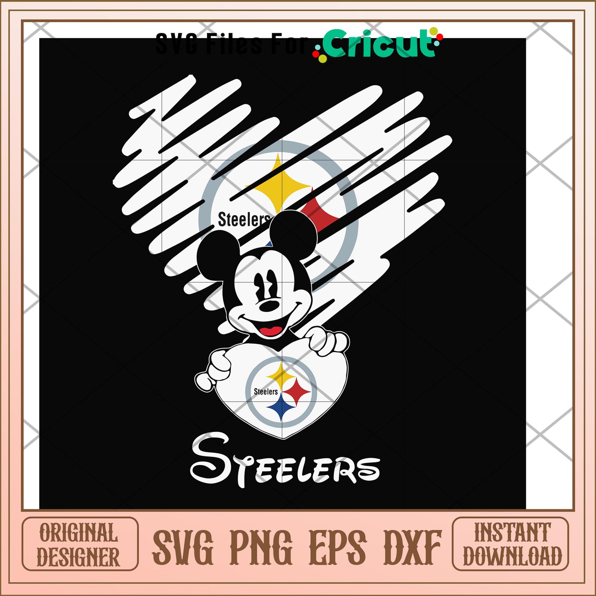 Steelers mickey heart svg, Steelers svg, new nfl svg