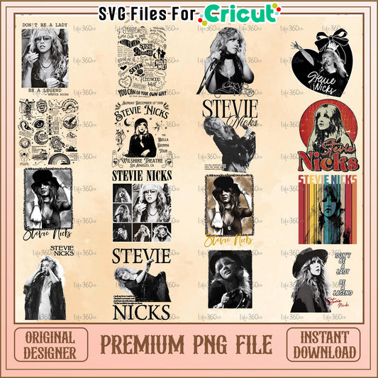 Steevie Nicks Png bundle, Don't Be a Lady Be a Legend Png, Fleetwood Png