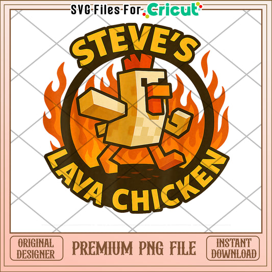 Steve's lava chicken fire png, lava chicken png, minecraft movie png