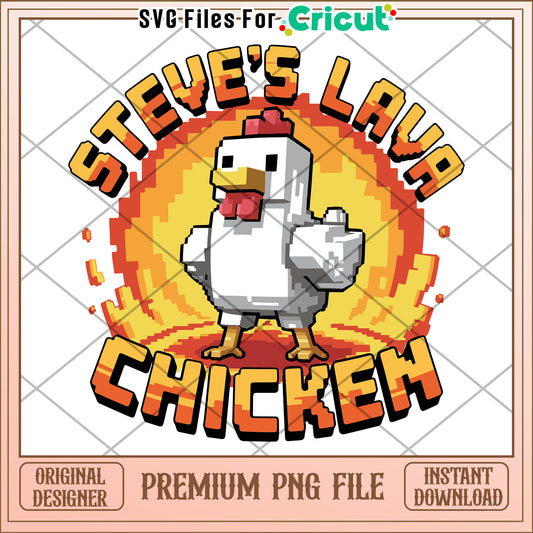 Steve's minecraft lava chicken png, lava chicken png, minecraft movie png