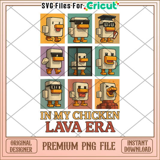 Steve chicken lava minecraft png, lava chicken png, minecraft movie png