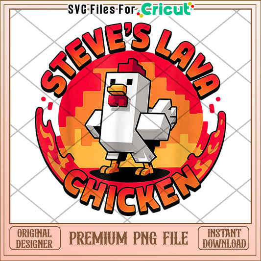 Steves lava chicken minecraft svg, lava chicken svg, minecraft movie svg