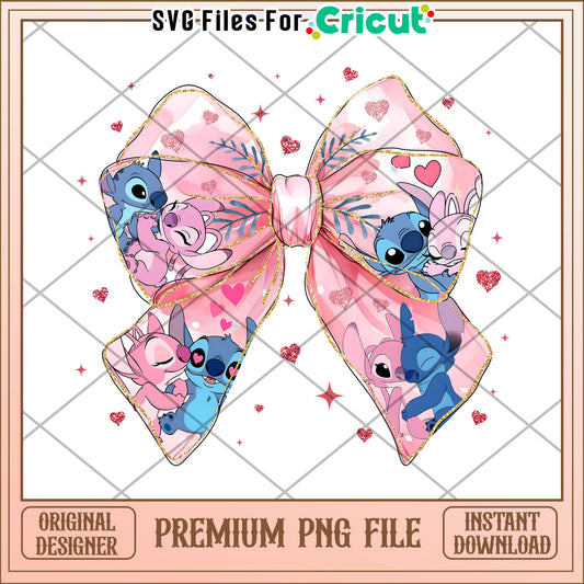 Stitch Angel Bow PNG Valentines Day