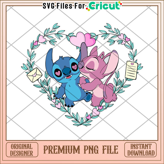 Stitch Angel Valentine PNG Download