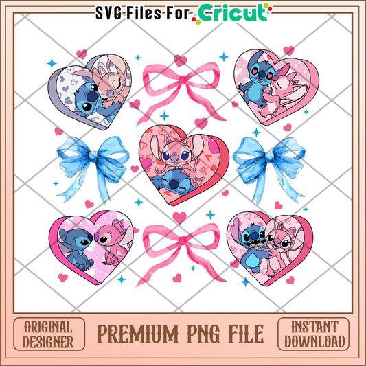 Stitch Angel Valentine PNG Sublimation