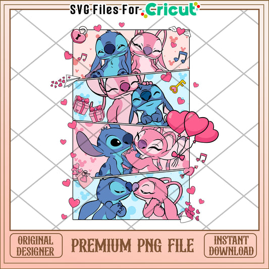 Stitch Angel Valentines PNG