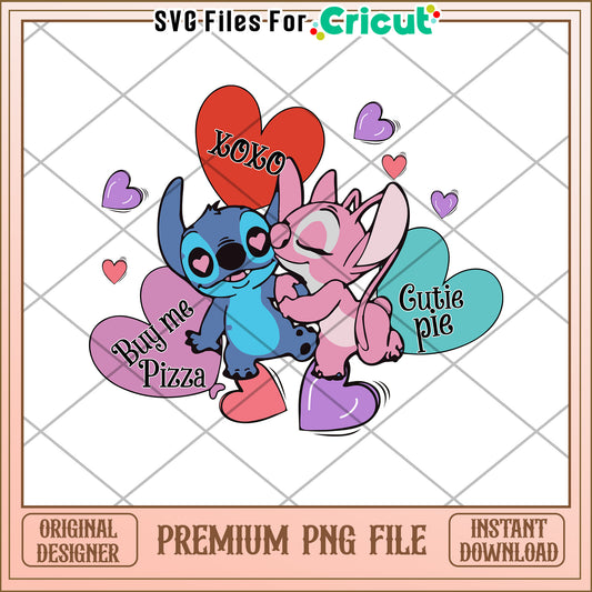 Stitch Angel Valentines PNG Download