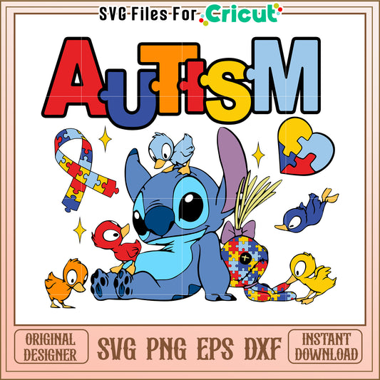 Stitch Autism SVG Design Download