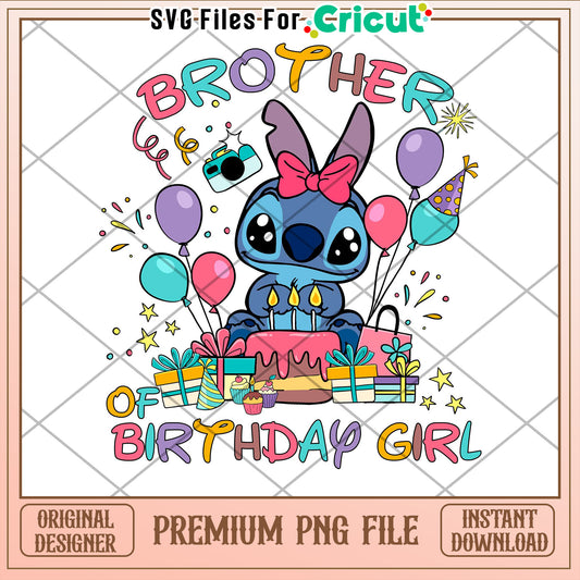 Stitch Birthday Girl PNG Cricut File