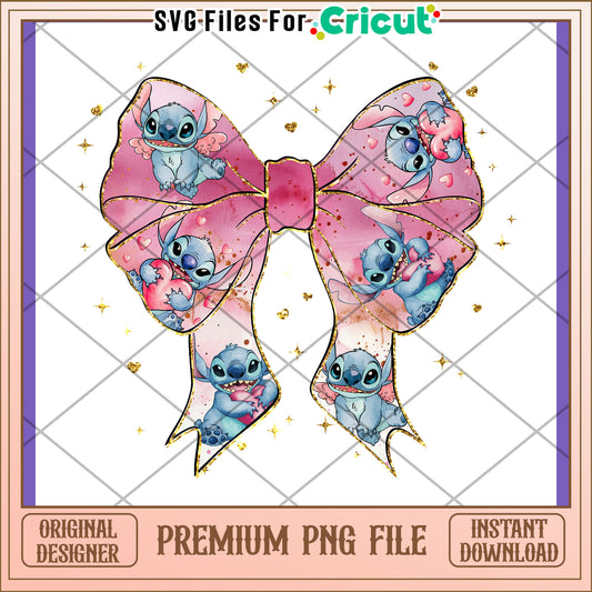 Stitch Bow PNG Valentines Day Sublimation