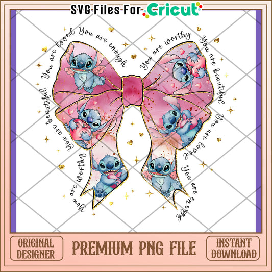 Stitch Bow PNG You Are Loved & Worthy
