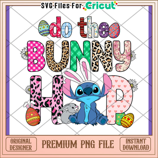 Stitch Bunny Hop Easter PNG Design
