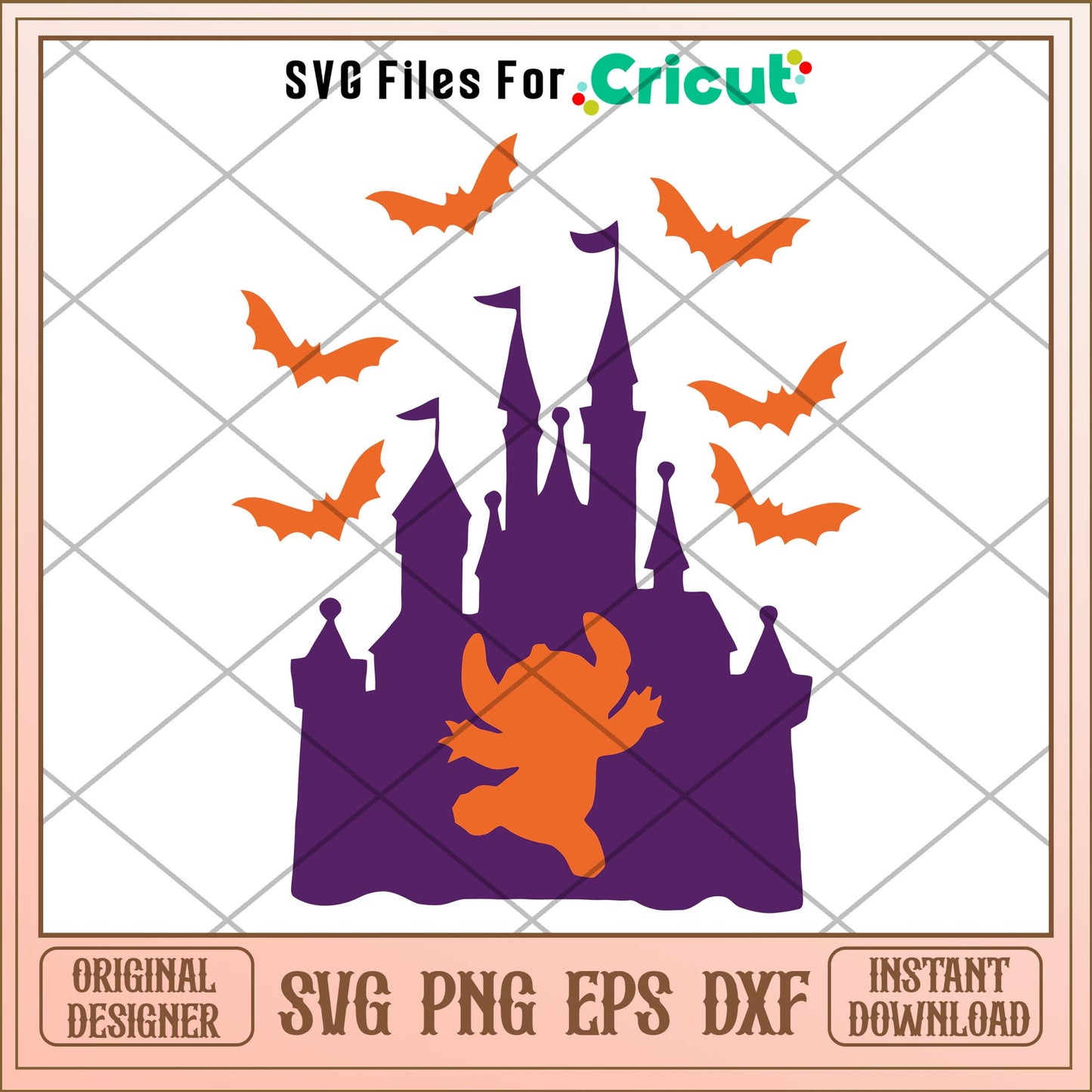 Stitch Castle Disney Embroidery Design svg, Disney characters svg, Digital Download