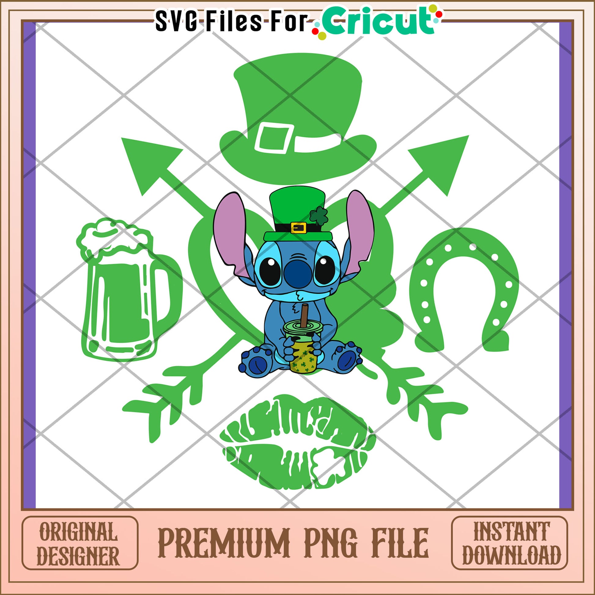 Stitch Celebrates St Patrick's Day PNG Design File