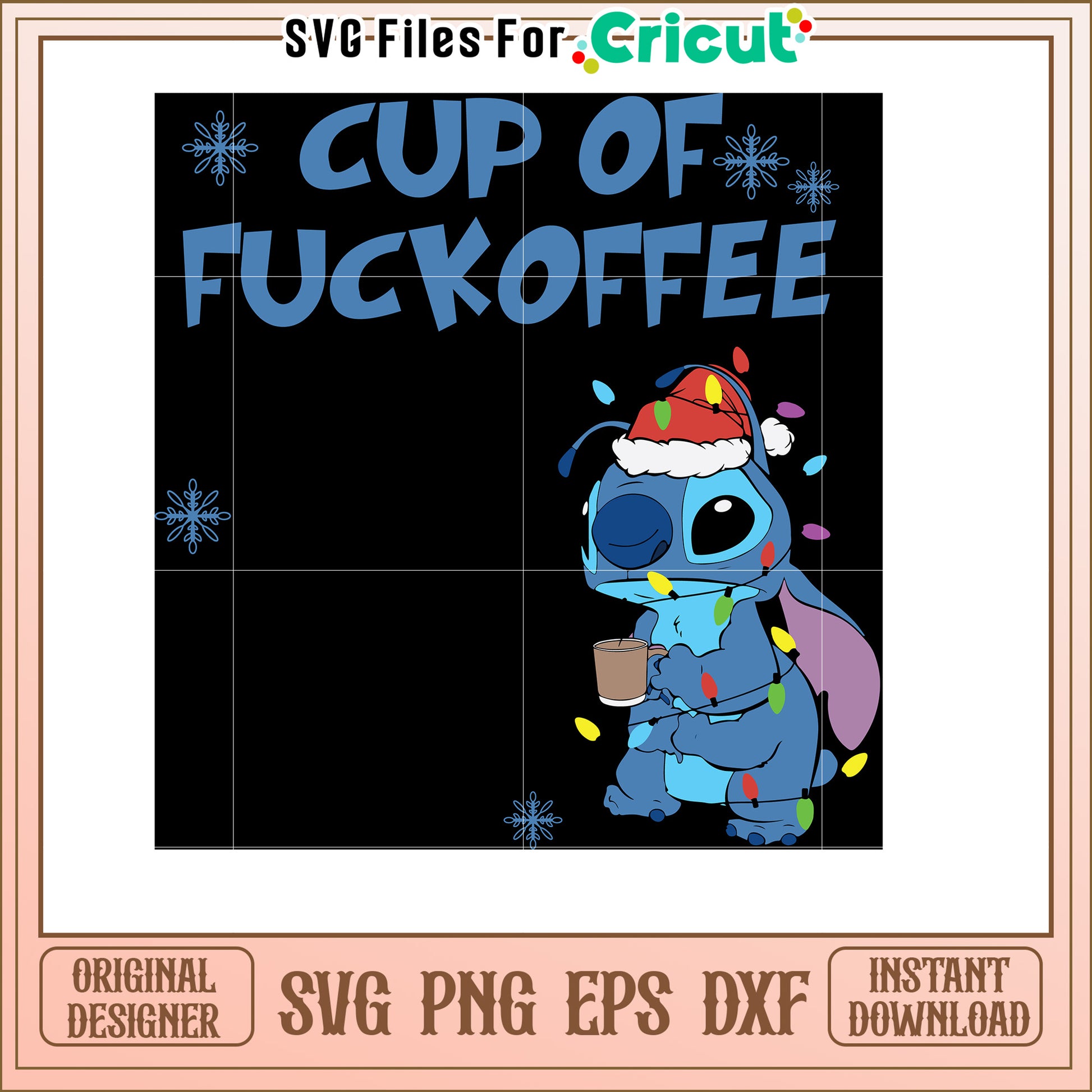 Stitch Christmas Coffee SVG