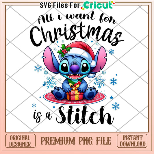 Stitch Christmas PNG All I Want For Christmas