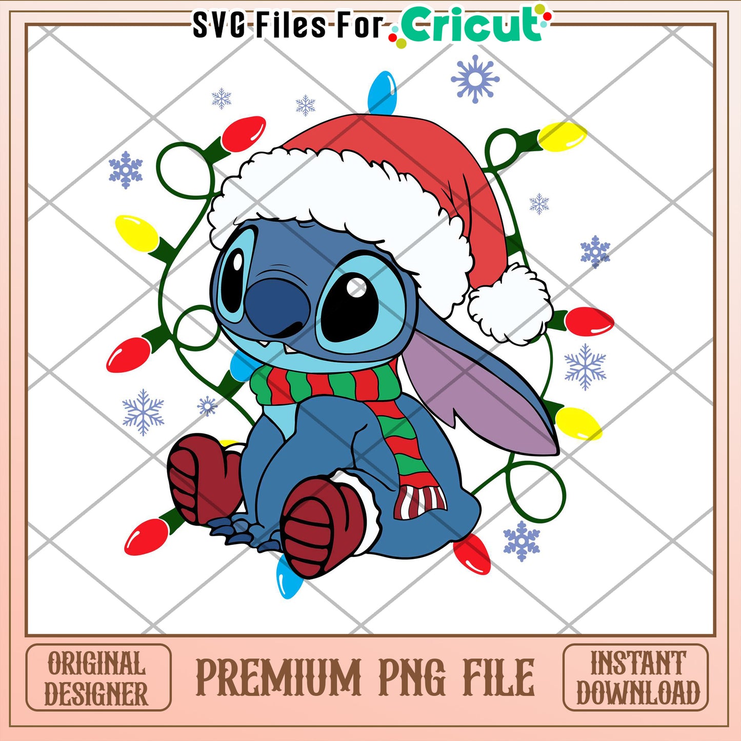 Stitch Christmas PNG Instant Download
