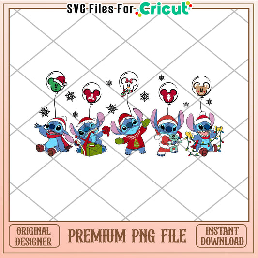 Stitch Christmas PNG  Instant Download