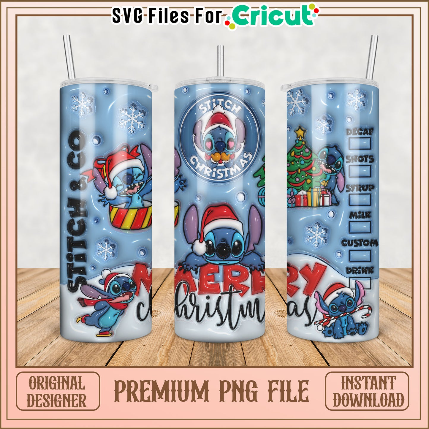 Stitch Christmas PNG Sublimation Design