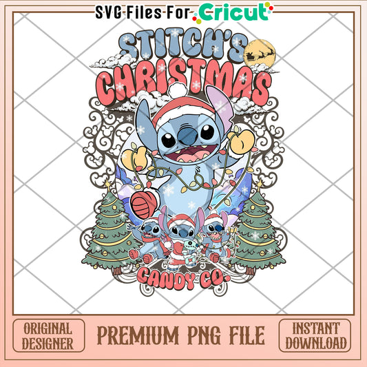 Stitch Christmas PNG Sublimation Design