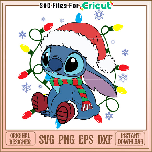 Stitch Christmas SVG Design Instant Download