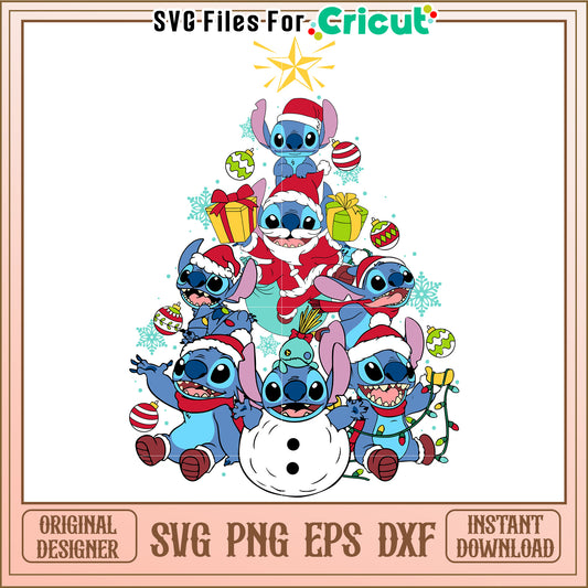 Stitch Christmas SVG PNG EPS DXF