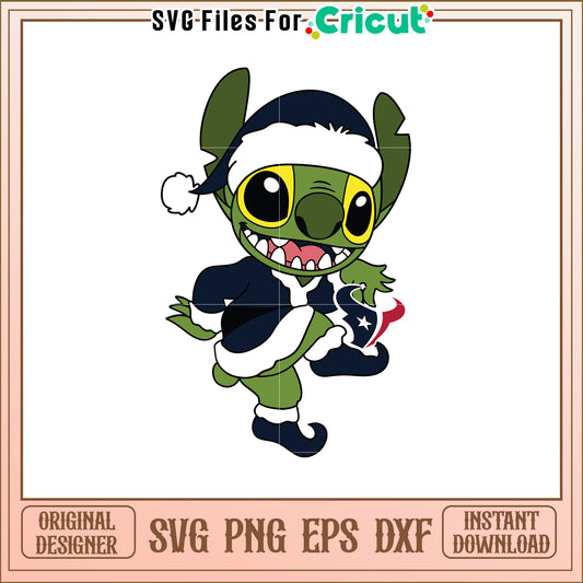 Stitch Christmas Texas Texans SVG