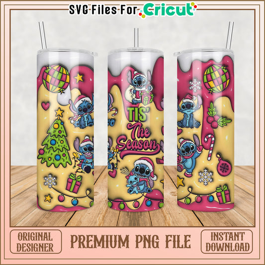 Stitch Christmas Tumbler PNG