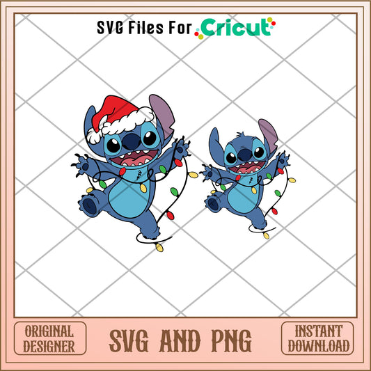 Stitch character Christmas svg bundle 