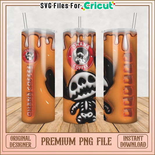 Stitch Coffee Tumbler PNG Design Instant Download