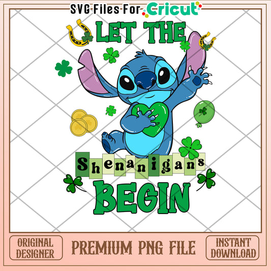 Stitch Colorful PNG Let the Shenanigans Begin Design