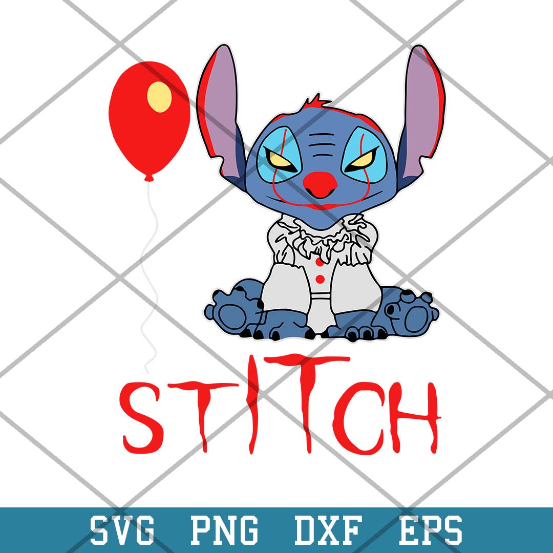 Stitch Cosplay Pennywise Svg, Halloween Svg-Svgfilesforcricut