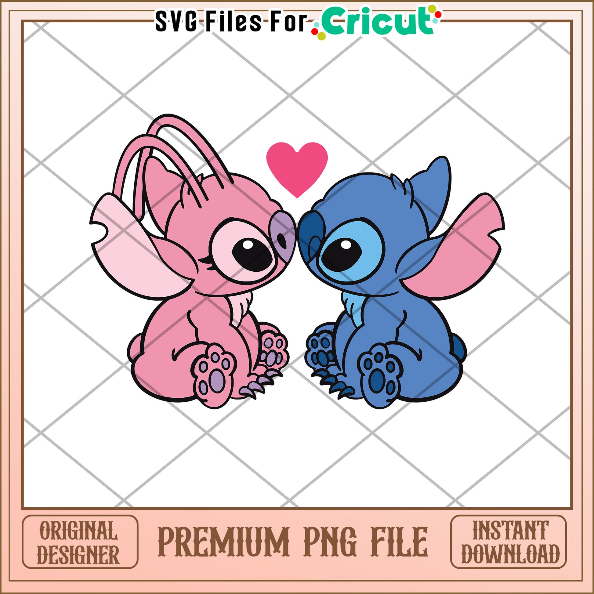 Stitch Couple PNG Premium Instant Download