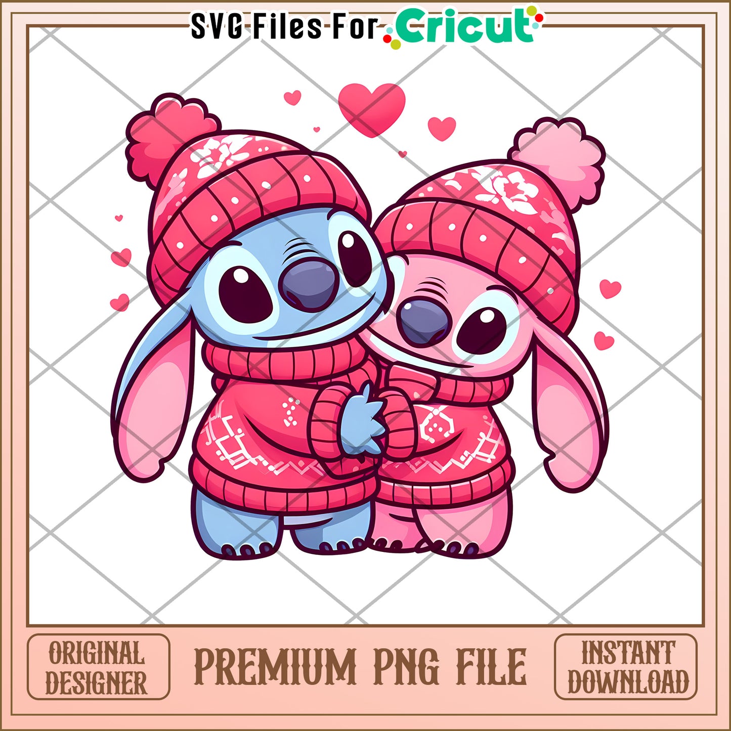 Stitch Couple PNG Valentines Day