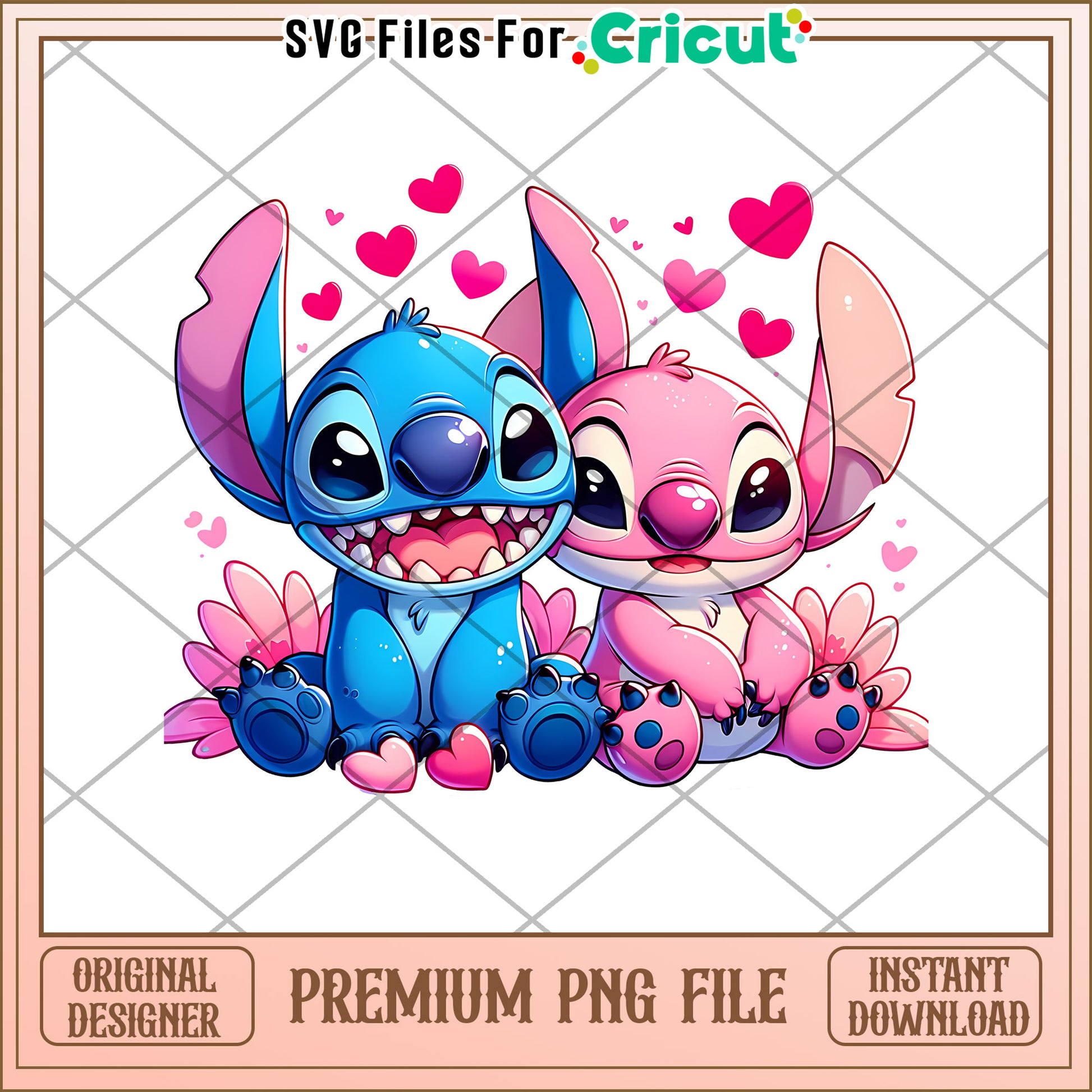 Stitch Couple PNG Valentines Day Design