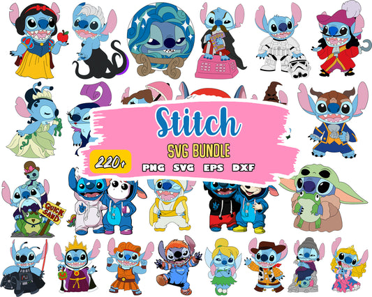 Disney stitch cosplay bundle svg, stitch the cartoon​ svg