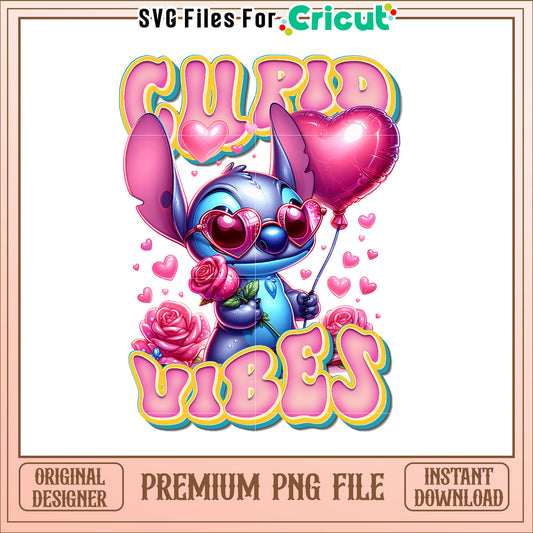 Stitch Cupid Vibes PNG Image