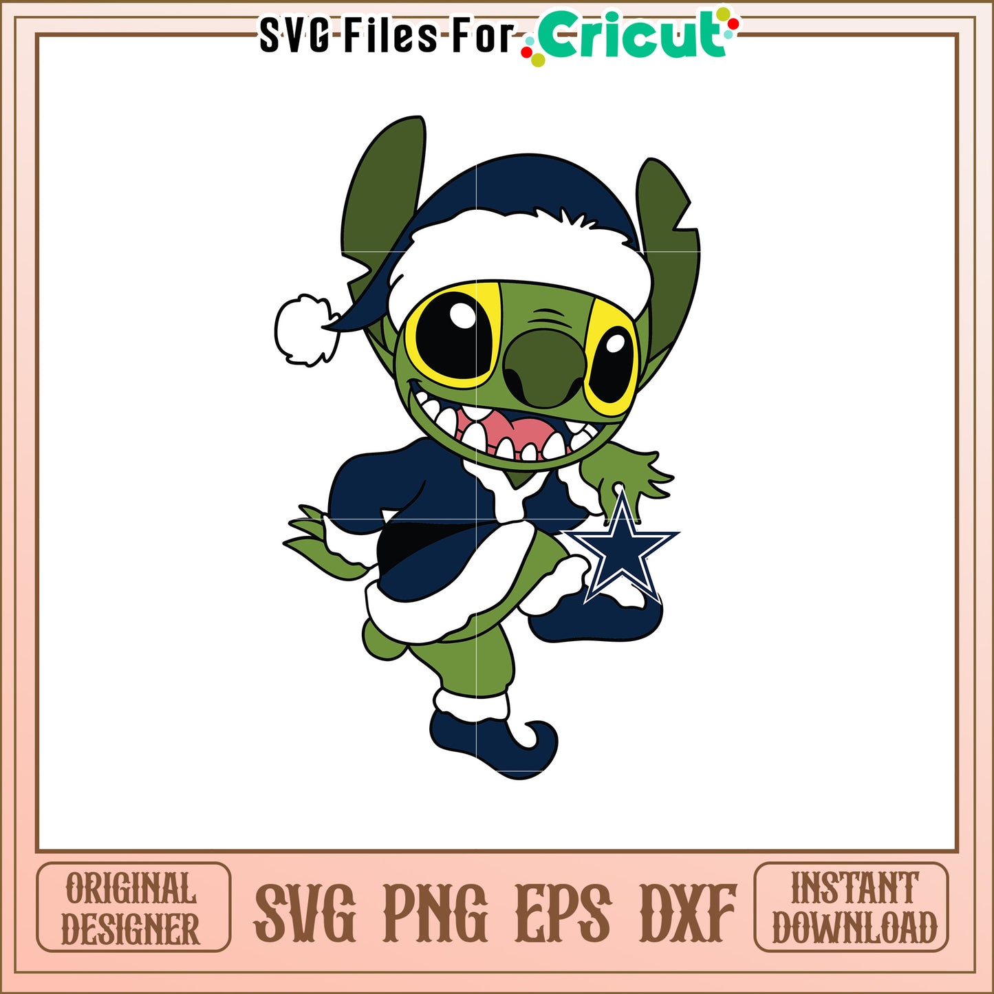 Stitch Dallas Cowboys Christmas SVG