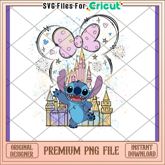 Stitch Disney Castle PNG Sublimation