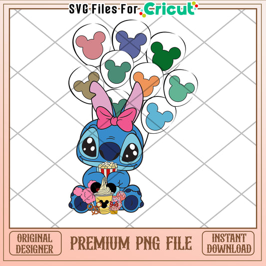 Stitch Disney PNG Balloons & Treats