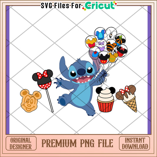 Stitch Disney PNG Design Instant Download