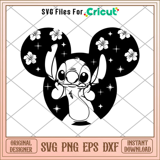 Stitch Disneyland Ears Cartoon svg, Disney characters svg, digital dowload