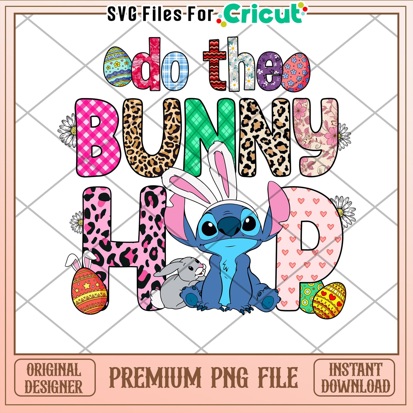 Stitch Easter Bunny Hunt PNG Design