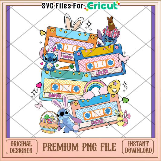 Stitch Easter Cassette Tape PNG