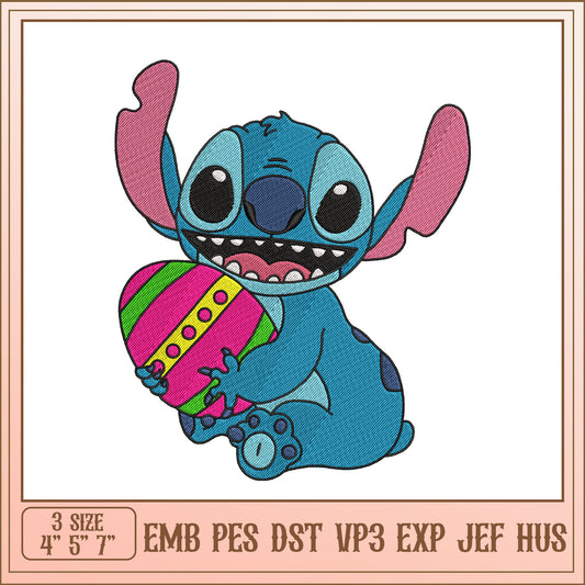 Stitch Easter Egg Embroidery Design
