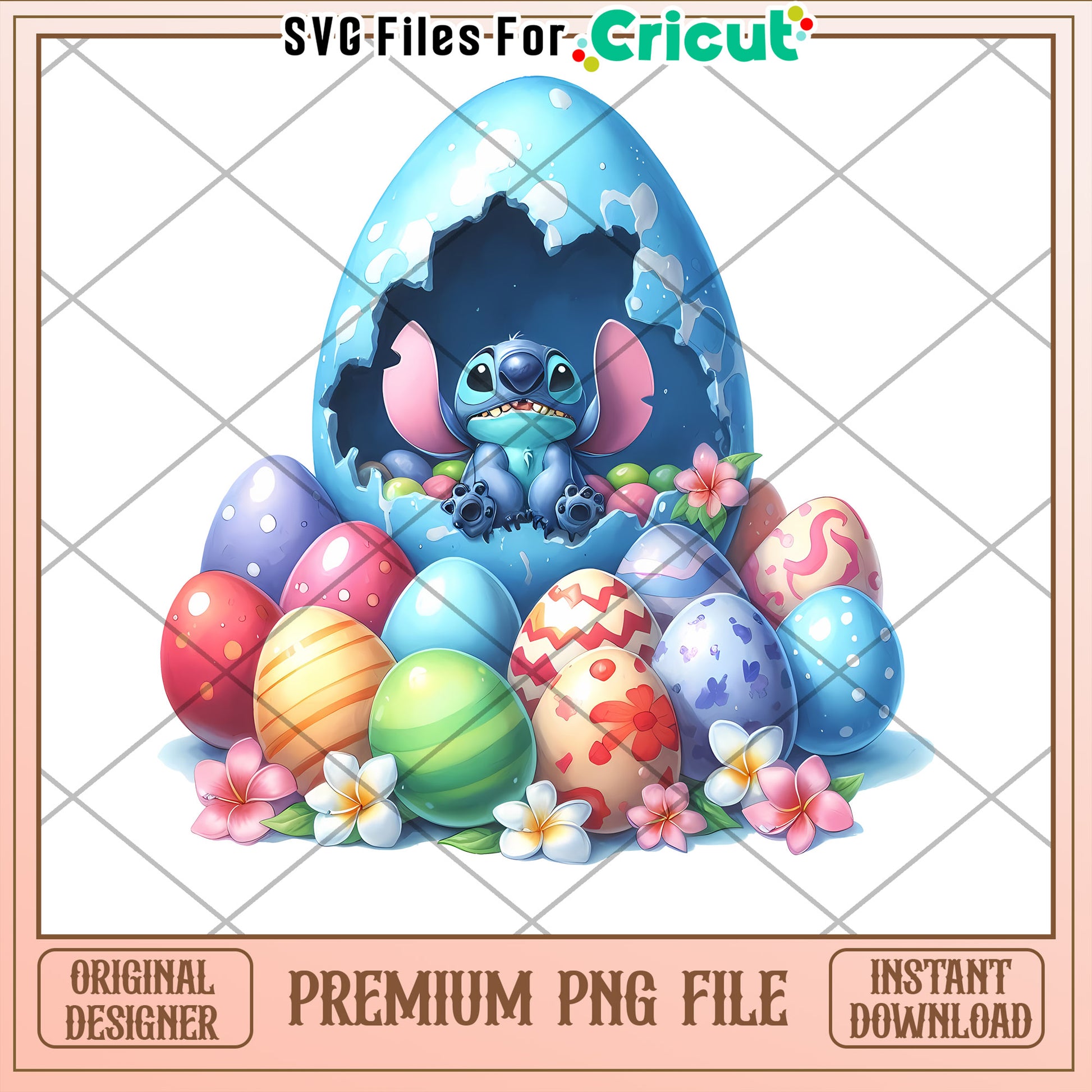 Stitch Easter Egg PNG Cricut File